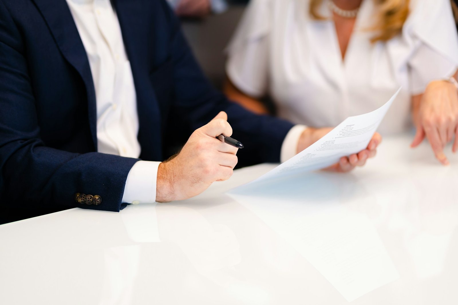 Discussing a new home purchase contract